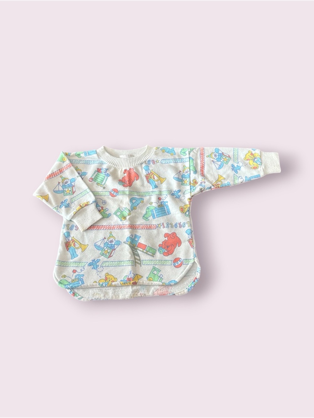 Vintage Baby Healthtex Light Weight Long Sleeve Sweatshirt Toy ABC Print Sz 24 M